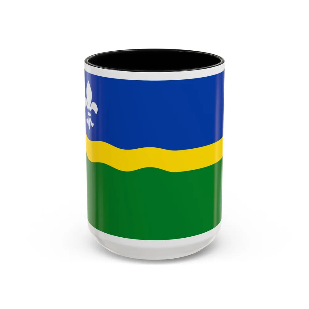 Flag of Flevoland Netherlands - Accent Coffee Mug-15oz-Black-Go Mug Yourself