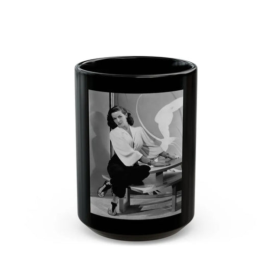 Jane Russell #210 (Vintage Female Icon) Black Coffee Mug-15oz-Go Mug Yourself