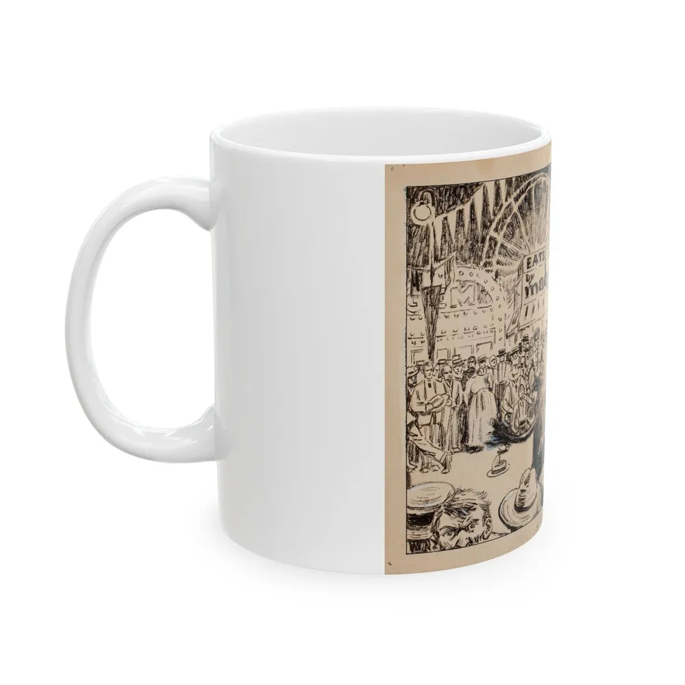 Blue Book Magazine story illustration 1 - White Coffee Mug-Go Mug Yourself