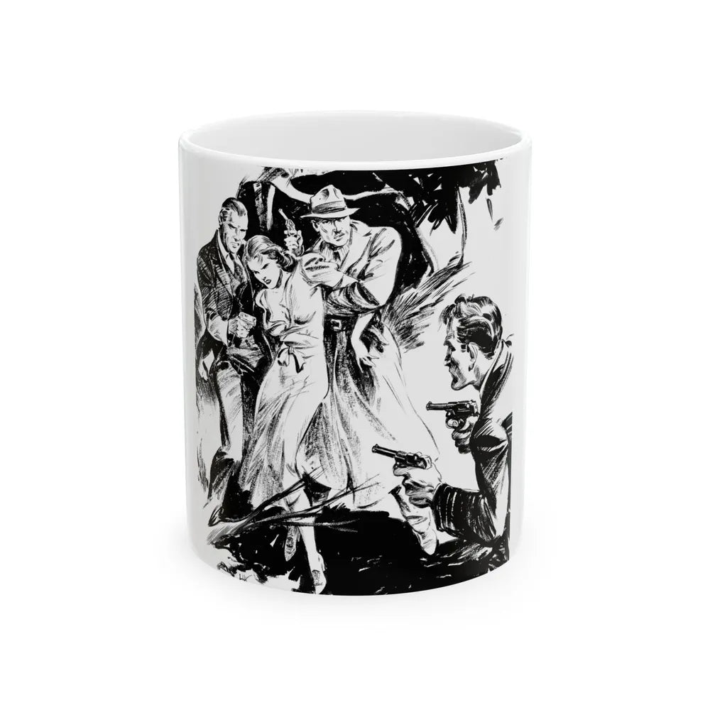 Crime pulp illustration - White Coffee Mug-11oz-Go Mug Yourself