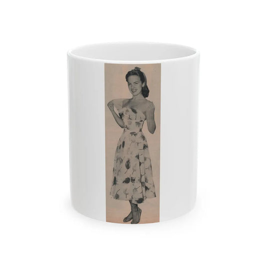 Terry Moore #636 - Magazine Page 1 Cropped B&W Photo (Vintage Female Icon) White Coffee Mug-11oz-Go Mug Yourself