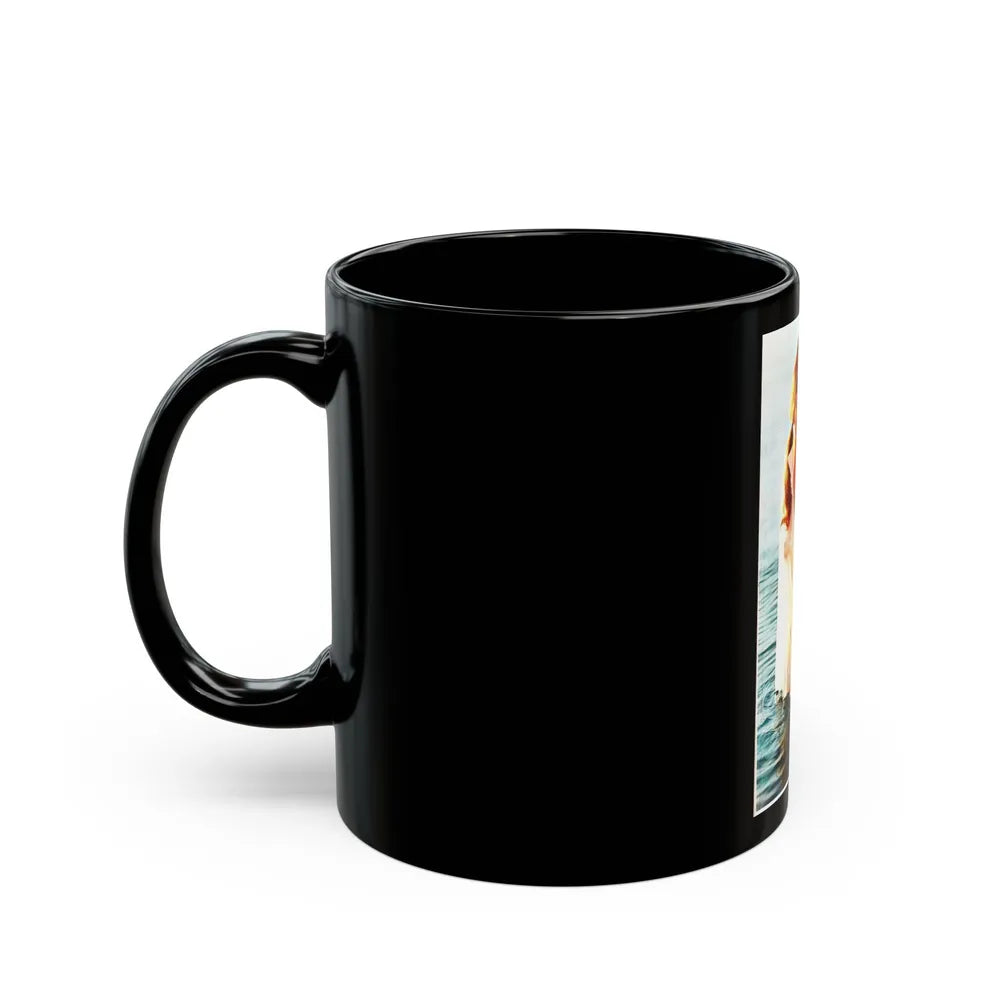 Gila Golan #128 - See through white wet top (Vintage Female Icon) Black Coffee Mug-Go Mug Yourself