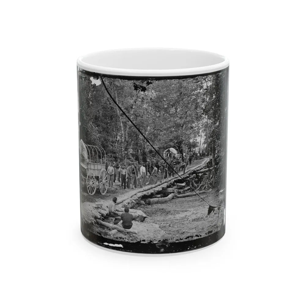 Chickahominy River, Va. Grapevine Bridge Built May 27-28, 1862, By The 5th New Hampshire Infantry Under Col. Edward E. Cross (U.S. Civil War) White Coffee Mug-11oz-Go Mug Yourself