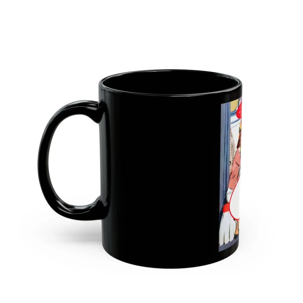 Dress For A Pretty Girl, Woman's Home Companion, August 1955 - Black Coffee Mug-Go Mug Yourself