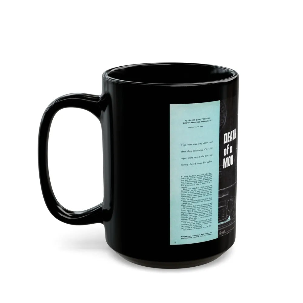 Death of a Mob, Male magazine, February 1957 - Black Coffee Mug-Go Mug Yourself