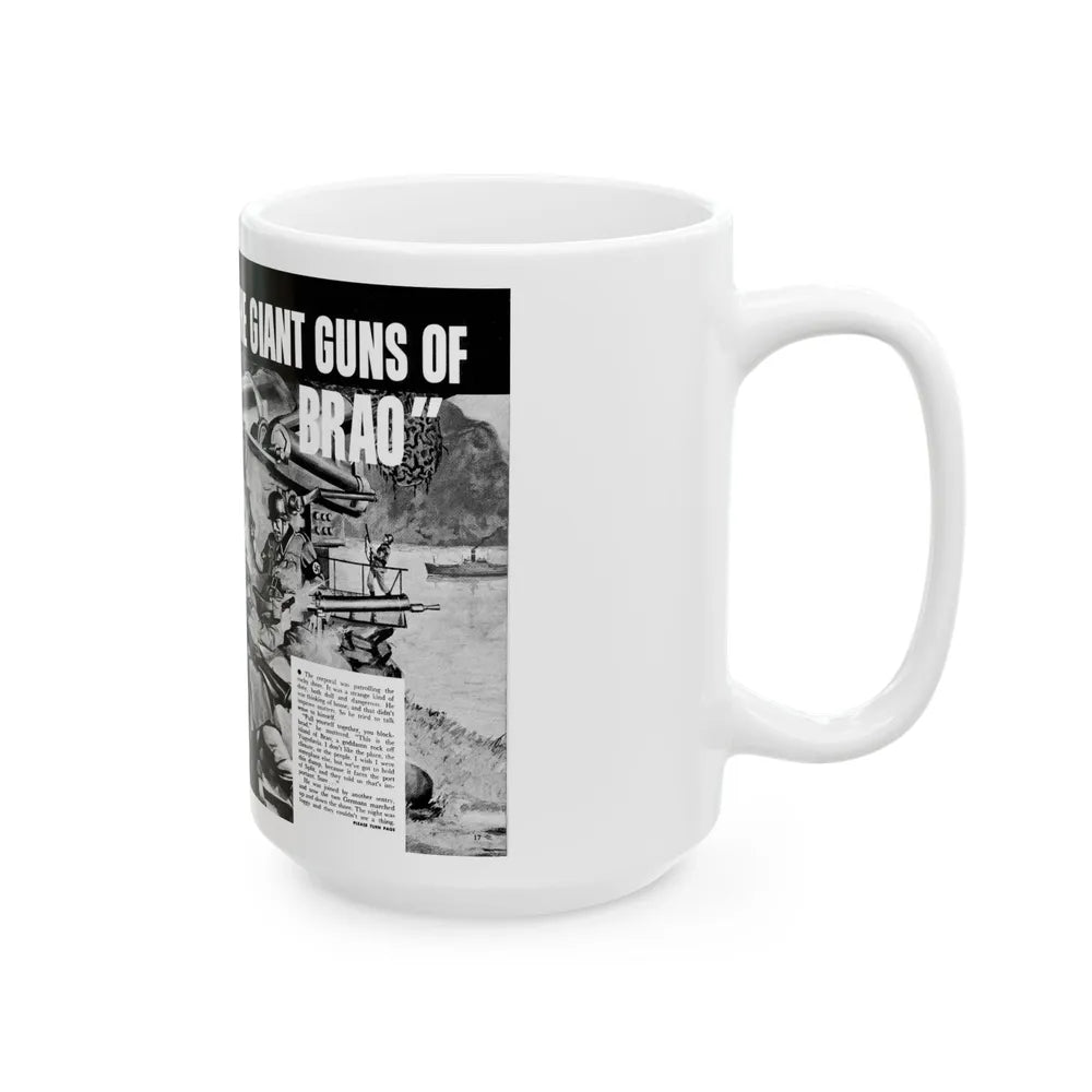 Find And Destroy The Giant Guns Of Brao, Action For Men, March 1965-03 - White Coffee Mug-Go Mug Yourself