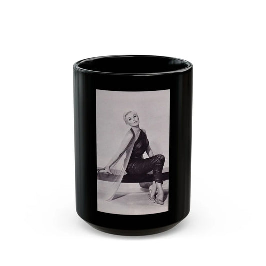 Kim Novak #380 (Vintage Female Icon) Black Coffee Mug-15oz-Go Mug Yourself