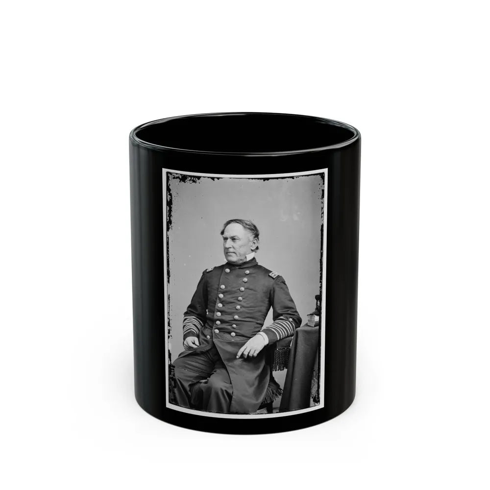 Portrait Of Rear Adm. David G. Farragut, Officer Of The Federal Navy (Vice Adm. From Dec. 3, 1864) (U.S. Civil War) Black Coffee Mug-11oz-Go Mug Yourself