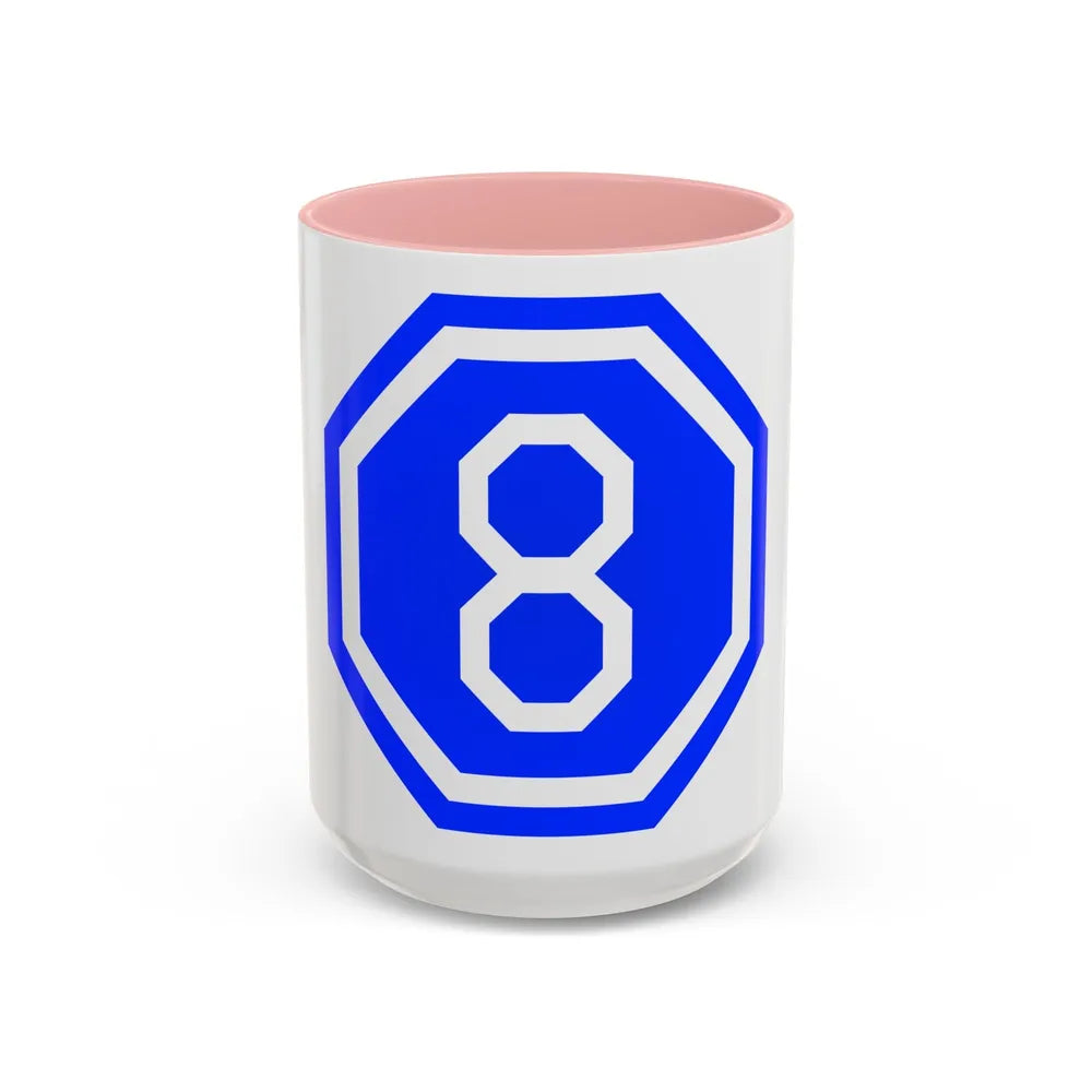 VIII Corps (U.S. Army) Accent Coffee Mug-15oz-Pink-Go Mug Yourself