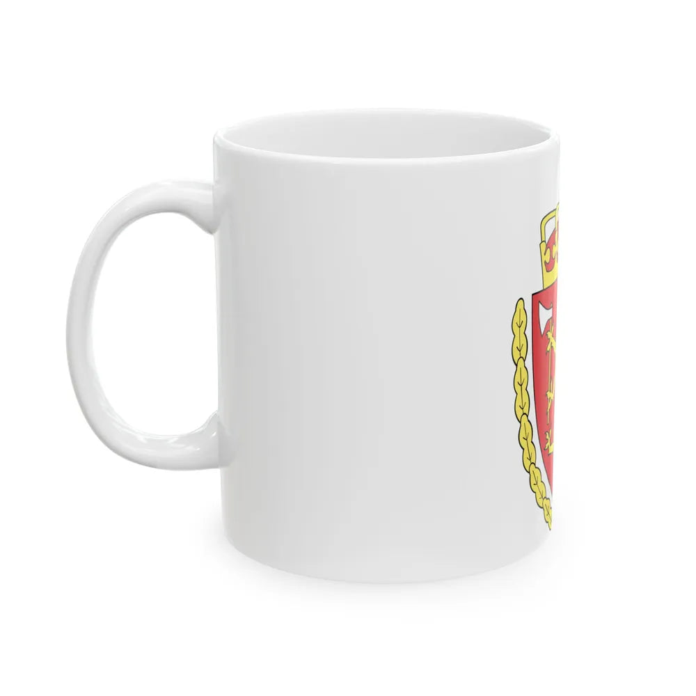 Coat of arms of the Norwegian Customs Service - White Coffee Mug-Go Mug Yourself