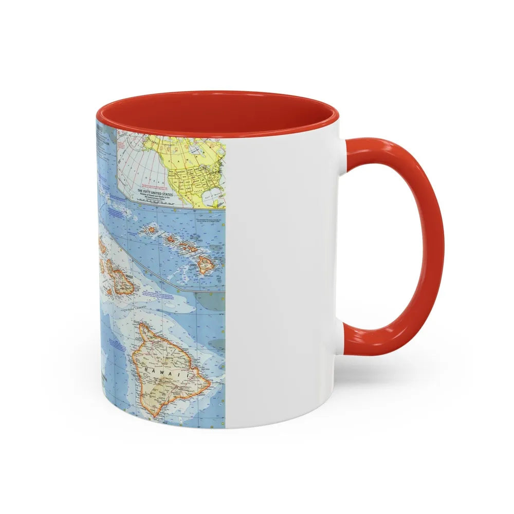 USA - Hawaii (1960) (Map) Accent Coffee Mug-Go Mug Yourself