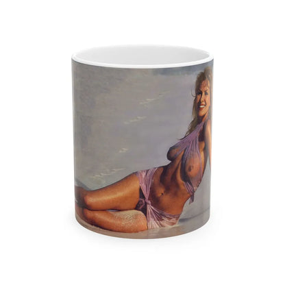 Julie Ege #94 - See through wet top (Vintage Female Icon) White Coffee Mug-11oz-Go Mug Yourself