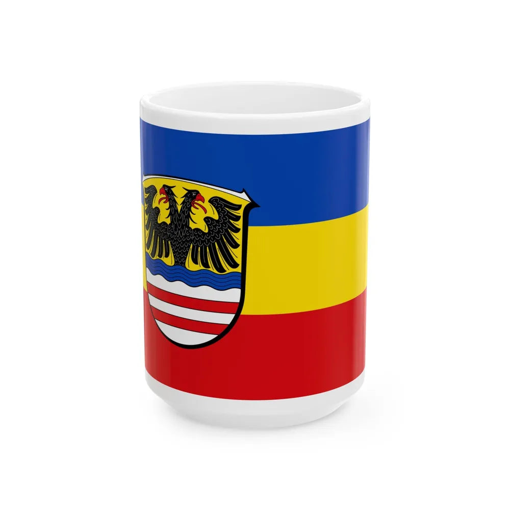 Flag of Wetteraukreises Germany - White Coffee Mug-15oz-Go Mug Yourself