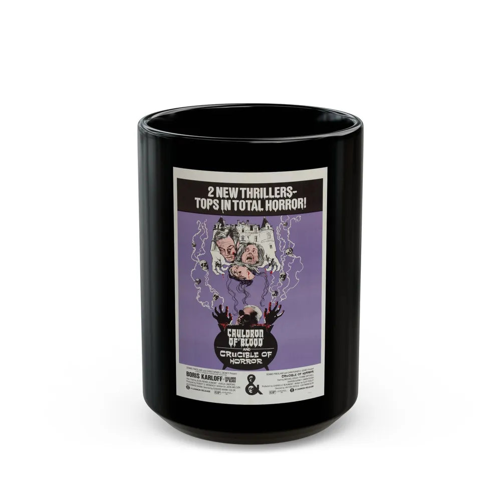 CAULDRON OF BLOOD + CRUCIBLE OF HORROR 1971 Movie Poster - Black Coffee Mug-15oz-Go Mug Yourself