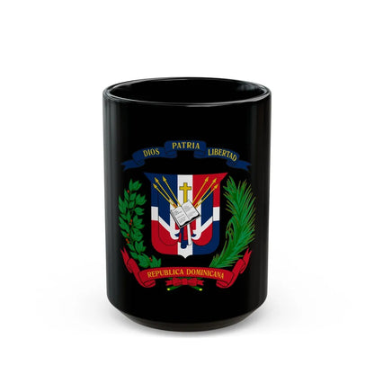 Coat of arms of the Dominican Republic - Black Coffee Mug-15oz-Go Mug Yourself