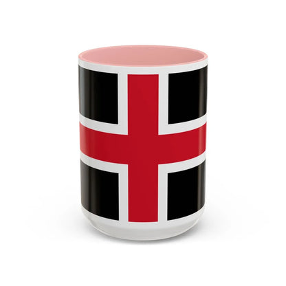 Flag of Durham UK - Accent Coffee Mug-15oz-Pink-Go Mug Yourself