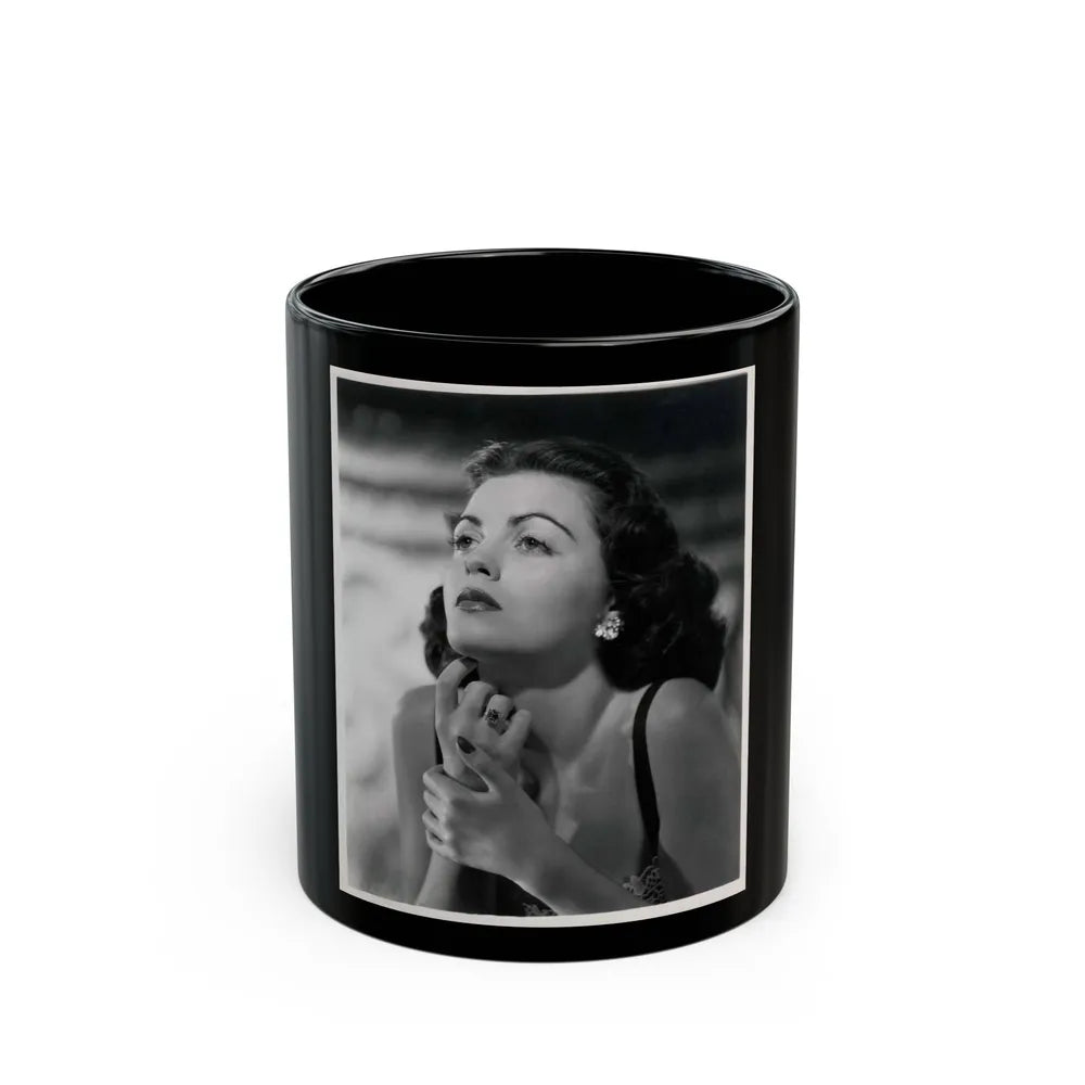 Faith Domergue #188 (Vintage Female Icon) Black Coffee Mug-11oz-Go Mug Yourself