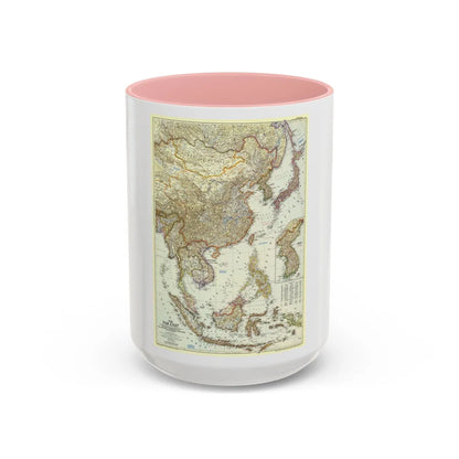 Far East (1952) (Map) Accent Coffee Mug-15oz-Pink-Go Mug Yourself