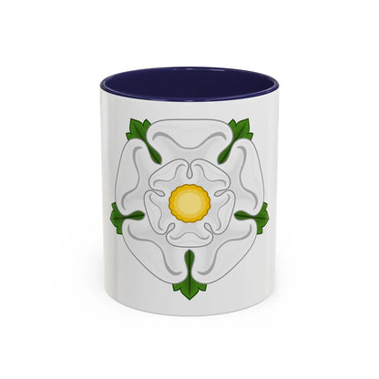 White Rose Badge of York - Accent Coffee Mug-11oz-Navy-Go Mug Yourself