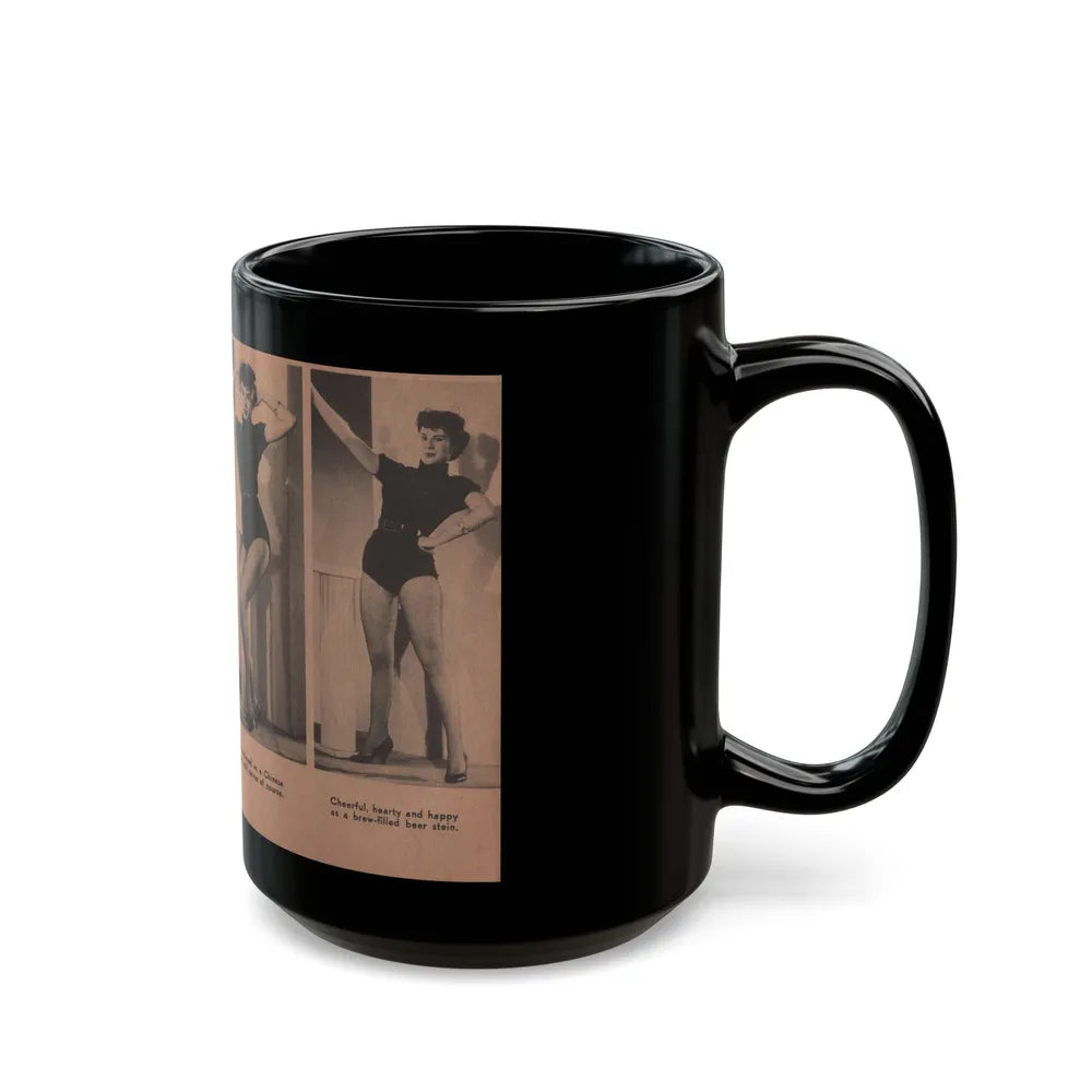 Lisa Montell #26 - 4 B&W Photos, Small Article & Captions from Pocket Pin-Ups Mag. '56 (Vintage Female Icon) Black Coffee Mug-Go Mug Yourself