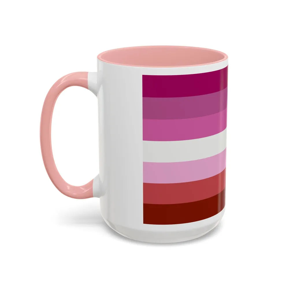 Lesbian Pride Flag - Accent Coffee Mug-Go Mug Yourself