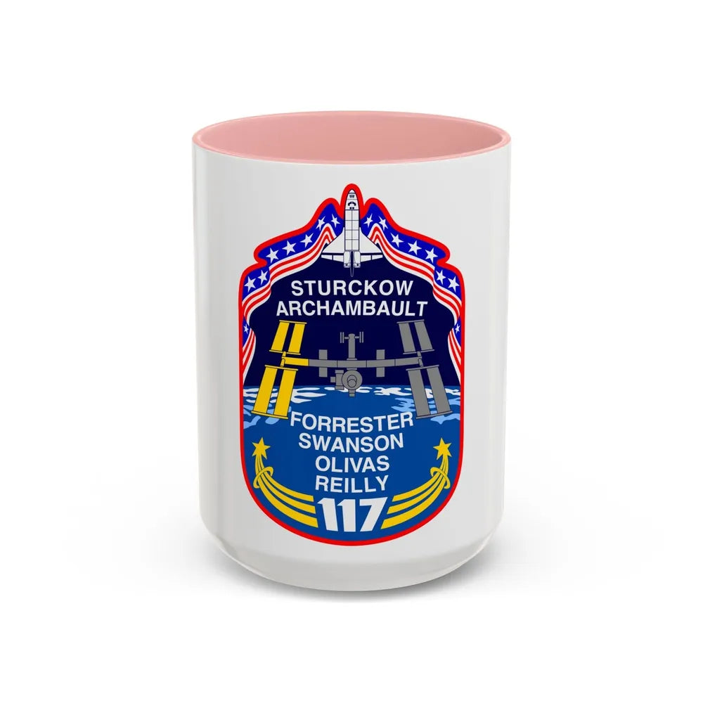 STS 117 (NASA) Accent Coffee Mug-15oz-Pink-Go Mug Yourself