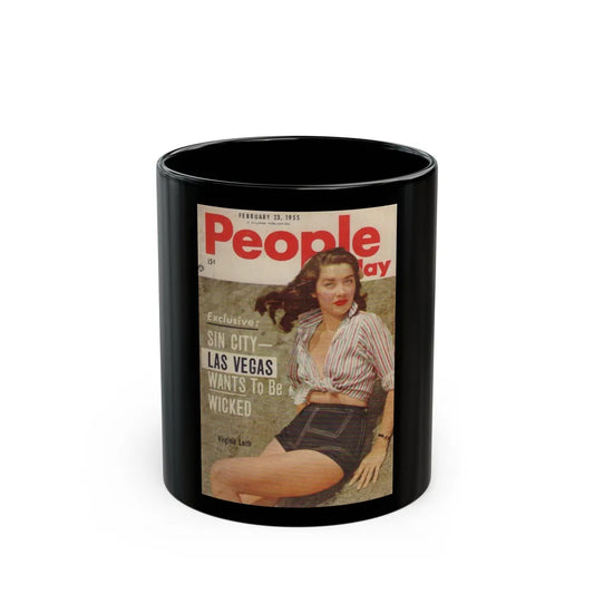 Virginia Leith #42 - People Today Pocket Mag. 2-23-55 Virginia on Cover in Color1 (Vintage Female Icon) Black Coffee Mug-11oz-Go Mug Yourself