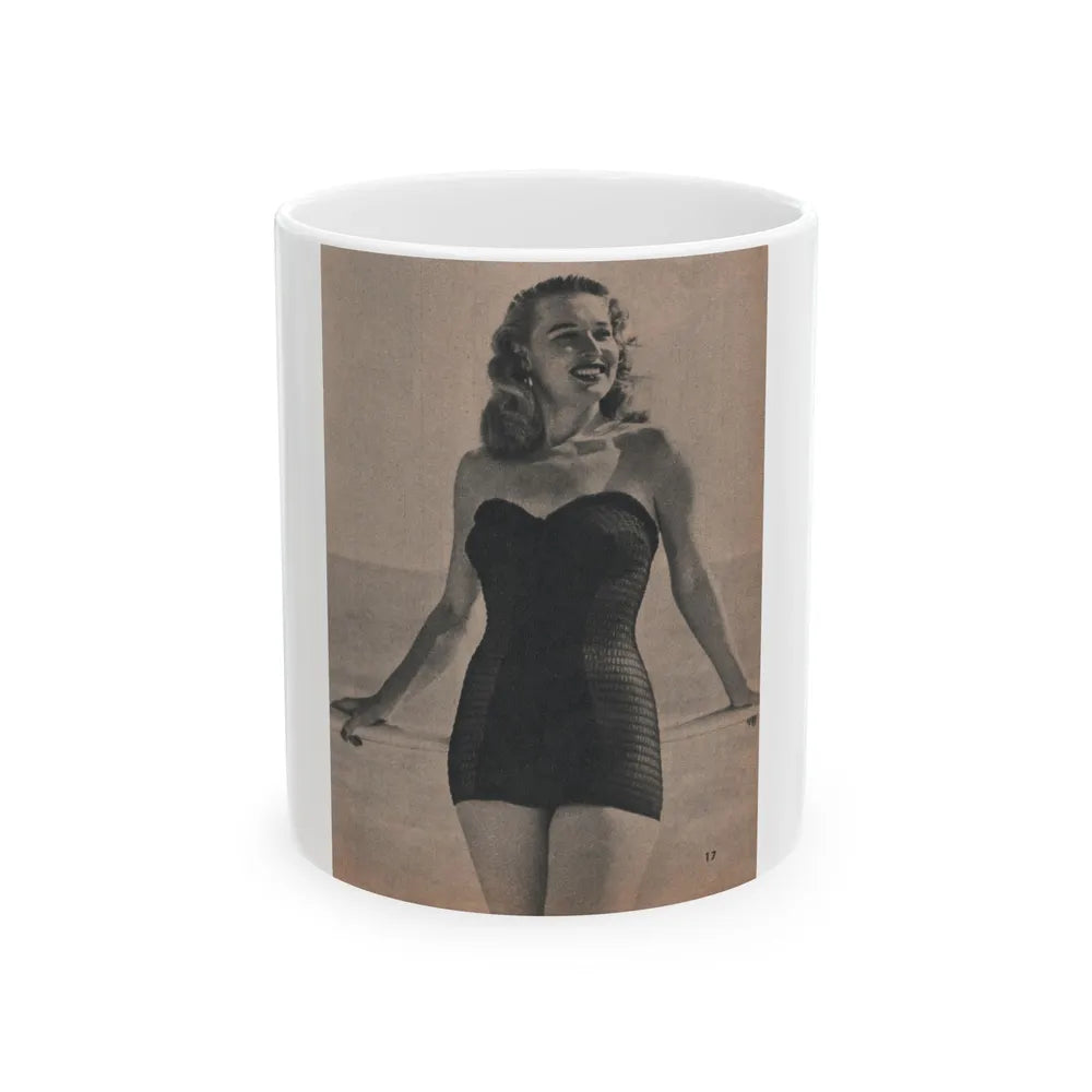 Penny Duncan #11 - [Page 17] 1 Page with, Penny Small Section 1 Medium B&W Photo & Caption from FROLIC Mag. Feb. '521 (Vintage Female Icon) White Coffee Mug-11oz-Go Mug Yourself