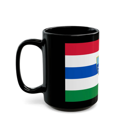 Flag of Herzegovina Neretva Canton Bosnia and Herzegovina - Black Coffee Mug-Go Mug Yourself