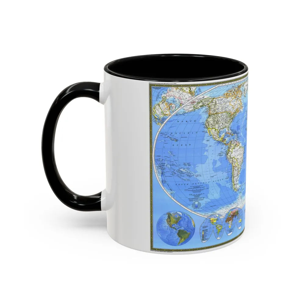 World Map (1988) (Map) Accent Coffee Mug-Go Mug Yourself