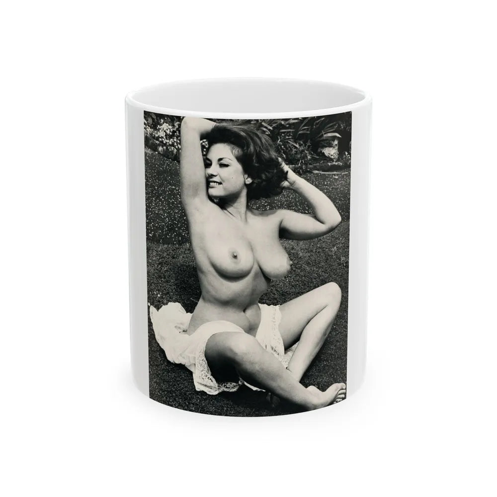 June Palmer #154 - Topless (Vintage Female Icon) White Coffee Mug-11oz-Go Mug Yourself