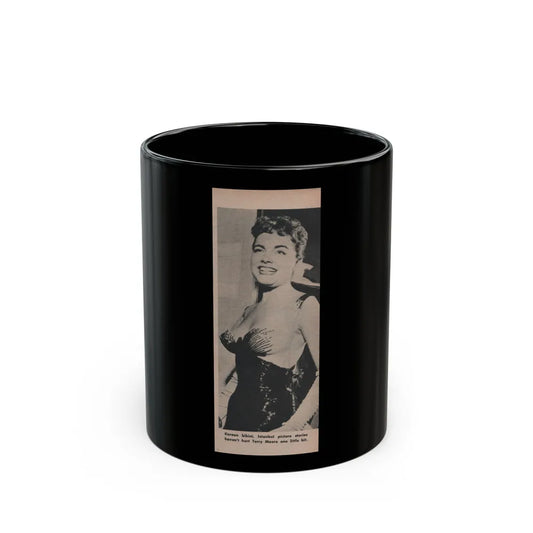 Terry Moore #597 - Picture Digest Mag. Dec. '56 - 1 B&W Photo (Vintage Female Icon) Black Coffee Mug-11oz-Go Mug Yourself