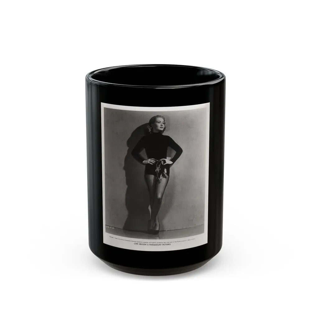 Lori Nelson #06 (Vintage Female Icon) Black Coffee Mug-15oz-Go Mug Yourself