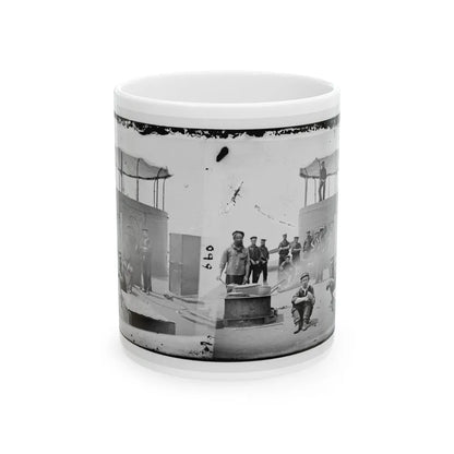 James River, Va. Sailors On Deck Of U.S.S. Monitor; Cookstove At Left (U.S. Civil War) White Coffee Mug-11oz-Go Mug Yourself