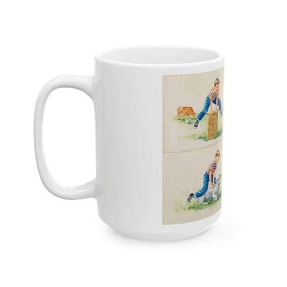 Farm Fun, Dick and Jane illustrations - White Coffee Mug-Go Mug Yourself