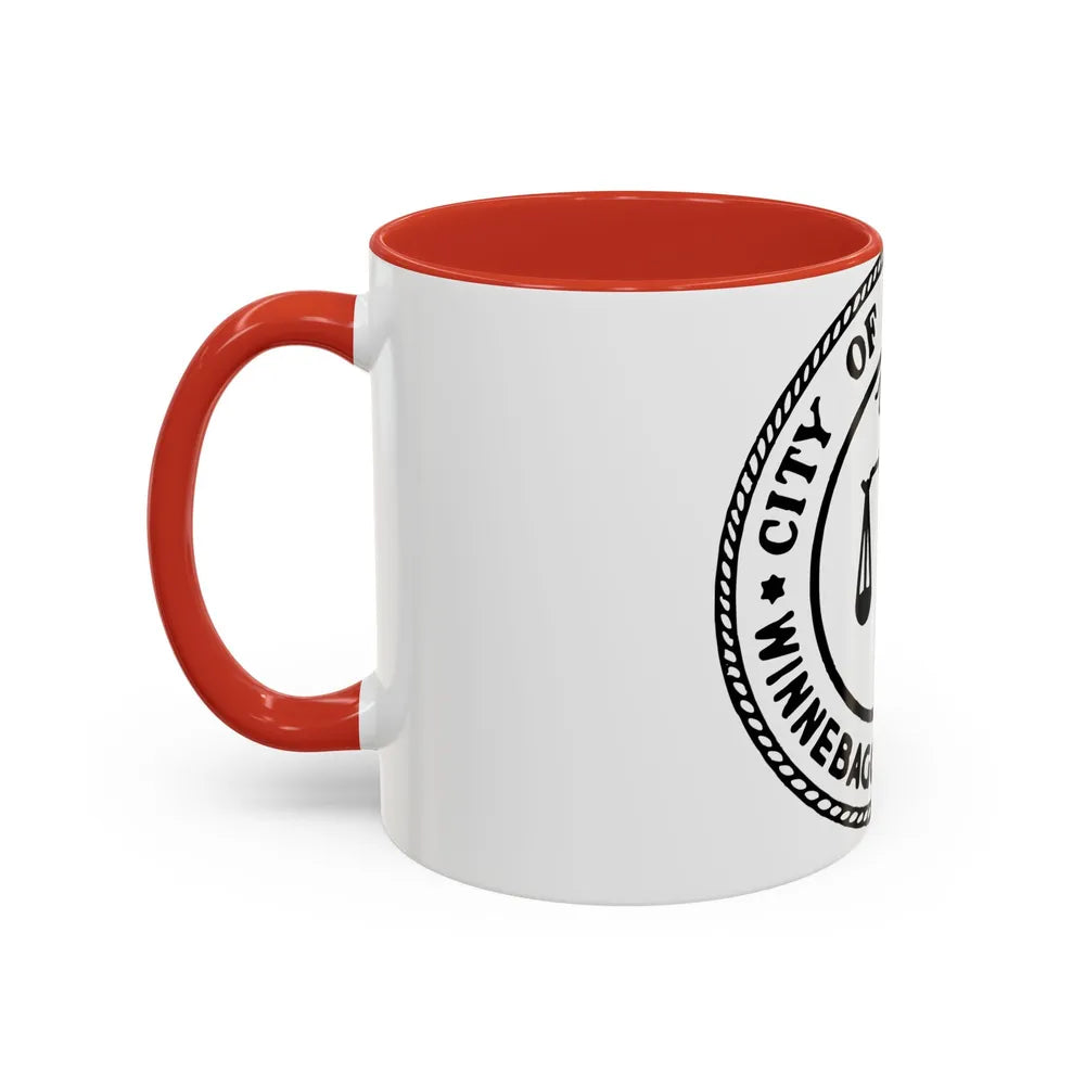 Seal of Rockford Illinois - Accent Coffee Mug-Go Mug Yourself