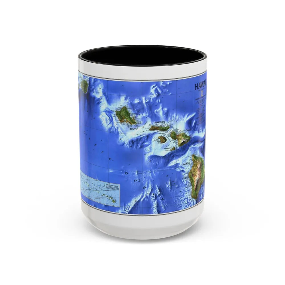 USA - Hawaii (1995) (Map) Accent Coffee Mug-15oz-Black-Go Mug Yourself