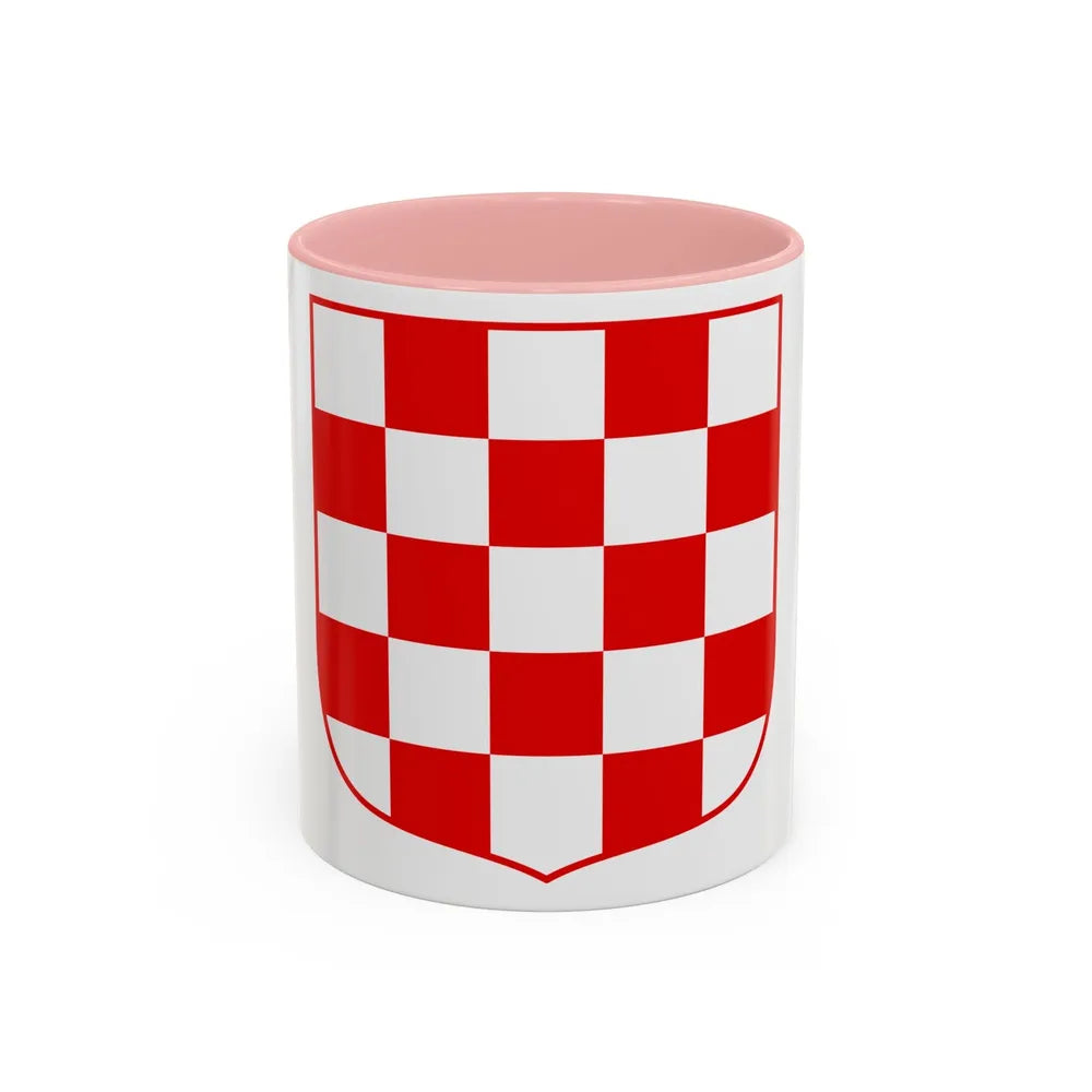 Coat of arms of Croatia (white chequy) - Accent Coffee Mug-11oz-Pink-Go Mug Yourself