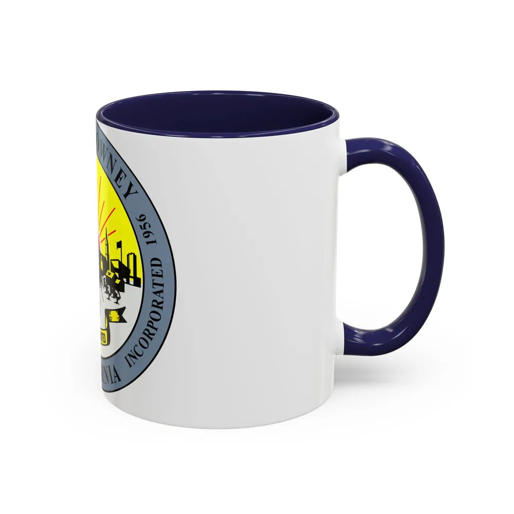 Seal of Downey California - Accent Coffee Mug-Go Mug Yourself