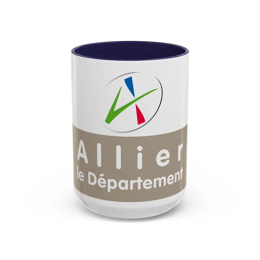 Flag of Allier France - Accent Coffee Mug-15oz-Navy-Go Mug Yourself