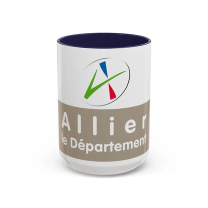 Flag of Allier France - Accent Coffee Mug-15oz-Navy-Go Mug Yourself