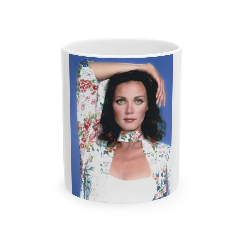 Lynda Carter #234 (Vintage Female Icon) White Coffee Mug-11oz-Go Mug Yourself