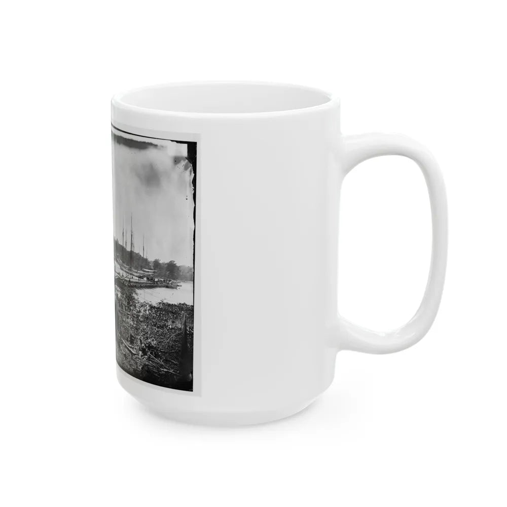 James River, Va. Pontoon Bridge (U.S. Civil War) White Coffee Mug-Go Mug Yourself