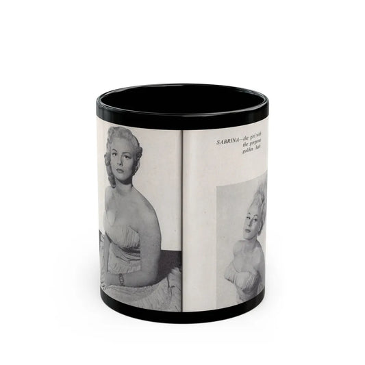 Norma Sykes #161 - 66 PHOTOGRAPHS OF Sabrina U.K. Pocket Mag. Pages 52 & 53 (Vintage Female Icon) Black Coffee Mug-11oz-Go Mug Yourself