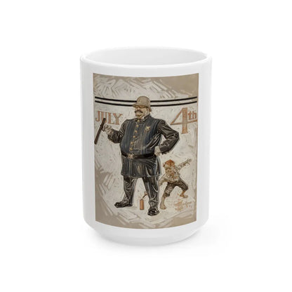 Fourth of July, The Saturday Evening Post, July 1, 1911 - White Coffee Mug-15oz-Go Mug Yourself