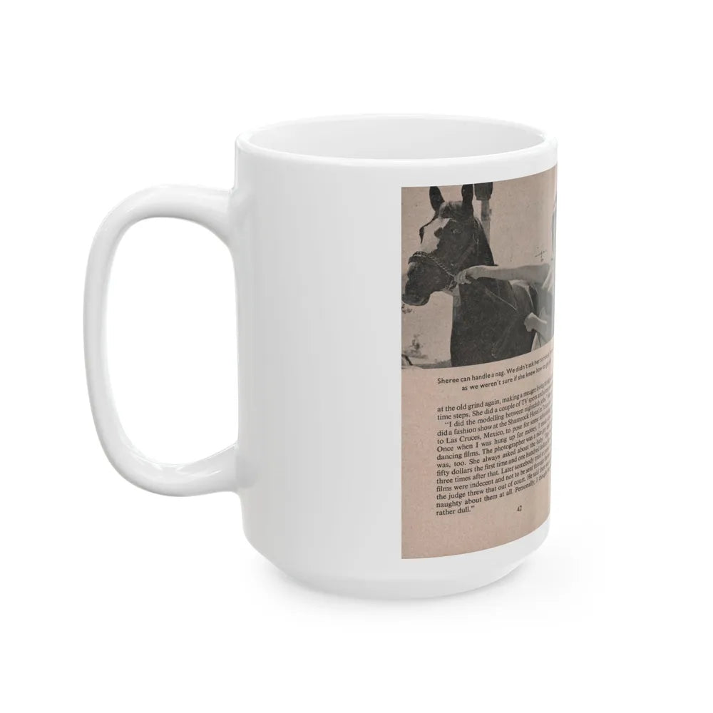 Sheree North #168 - Pages 42 & 43 from 66 PHOTOGRAPHS OF Sheree NORTH U.K. Pocket Mag. (Vintage Female Icon) White Coffee Mug-Go Mug Yourself