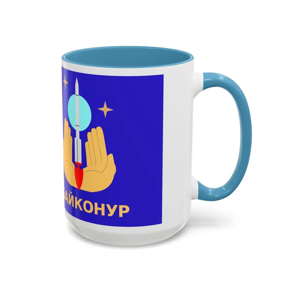 Flag of Baikonur Kazakhstan - Accent Coffee Mug-Go Mug Yourself