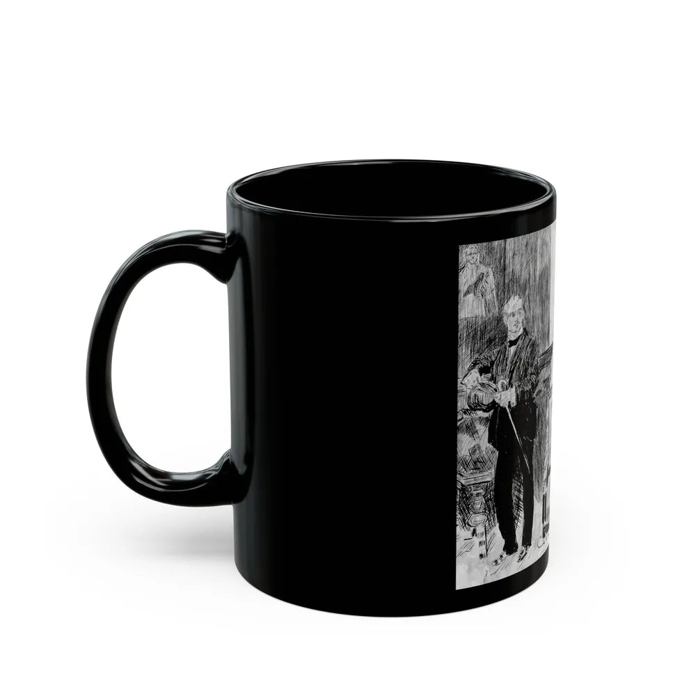 Elegant interior with man and woman - Black Coffee Mug-Go Mug Yourself