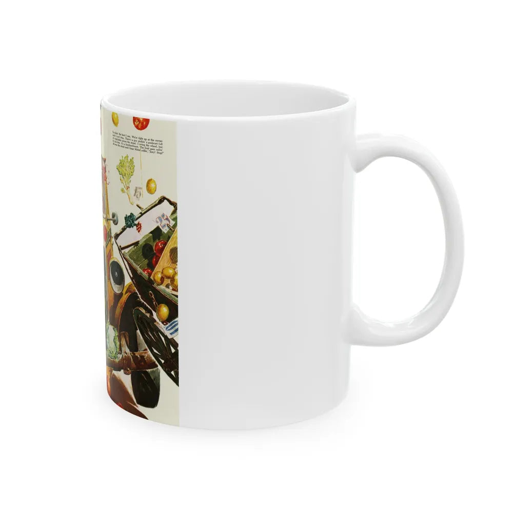 Driving Lesson Gone Bad, Collier's magazine, 1946 - White Coffee Mug-Go Mug Yourself