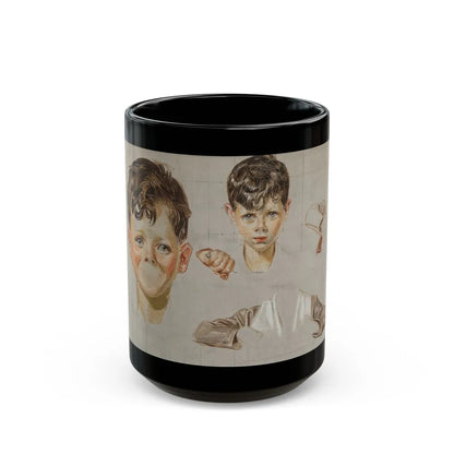 Boy study - Black Coffee Mug-15oz-Go Mug Yourself